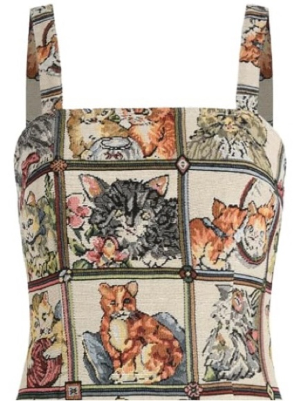 🐱Cider viral cat lovers Vintage Vibes Jaquard Mini Tank dress plus size 2XL - Picture 4 of 4